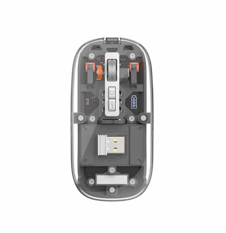 WIWU Crystal Transparent Wireless Mouse 2.4G- Grey Color